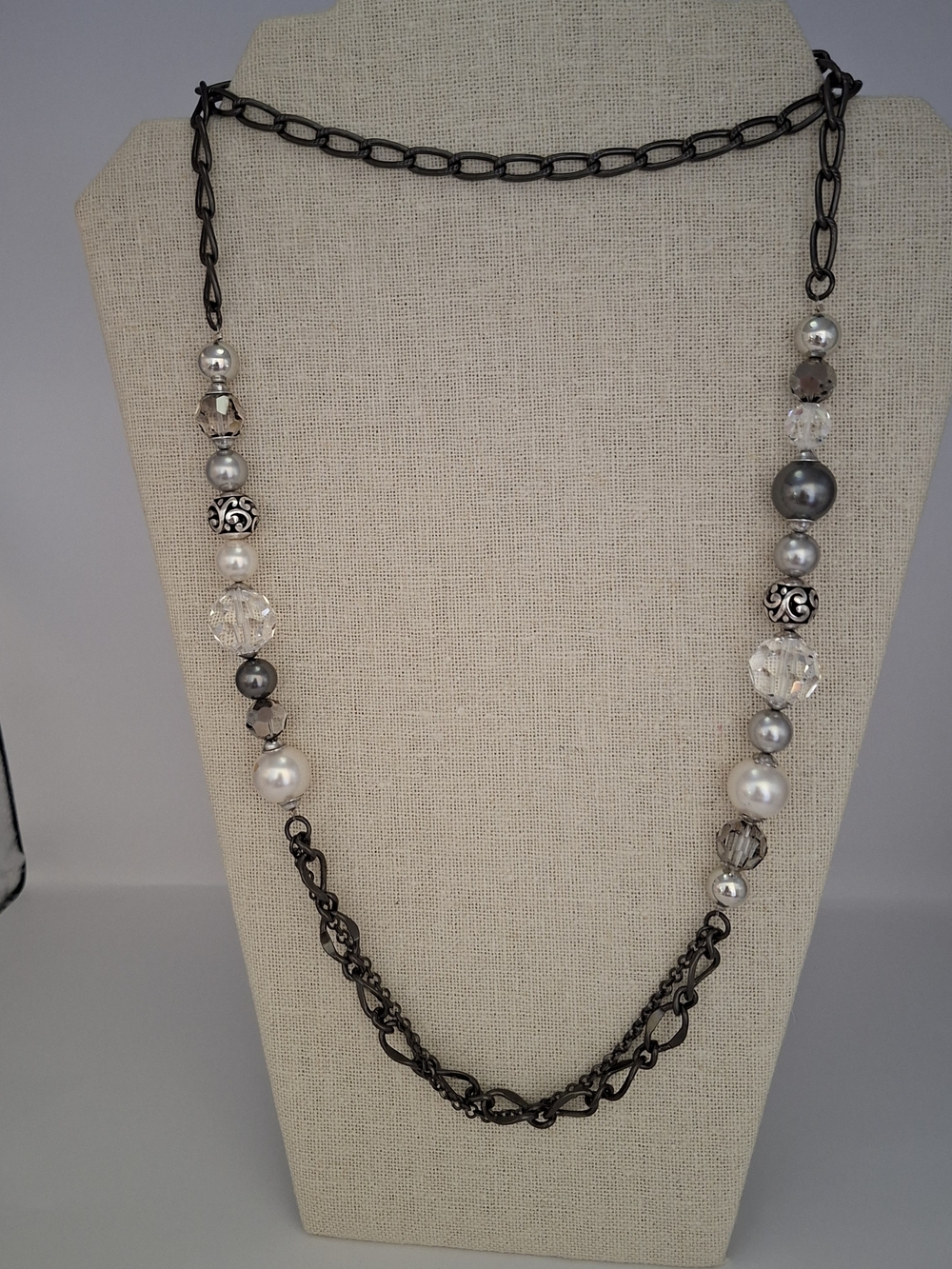Brighton Contempo Crysral And Hemotite Long Necklace